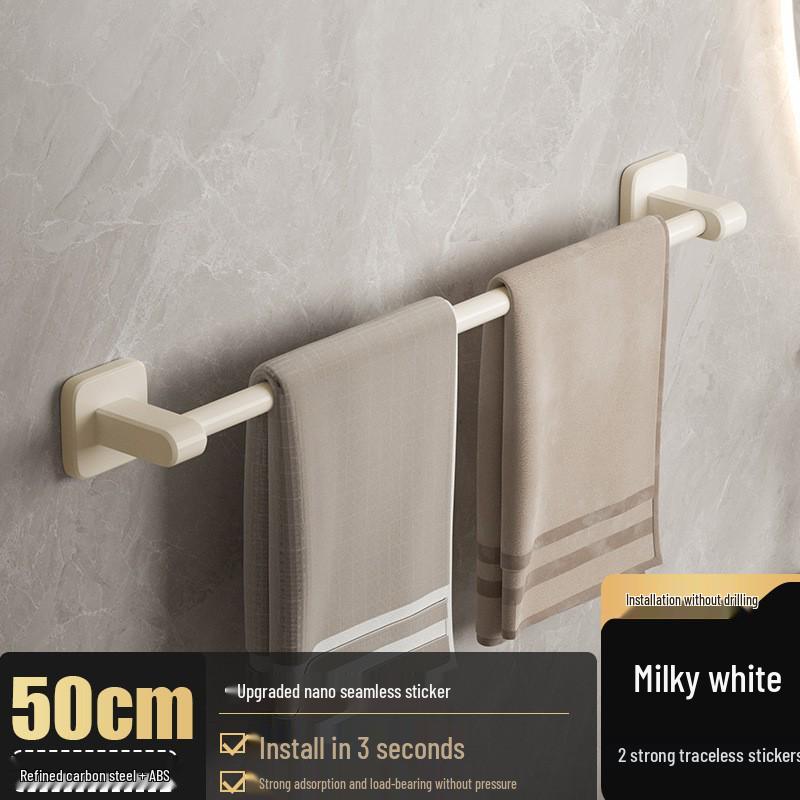 No-Drill Staggered Double & Single Rod Bathroom Towel Rack