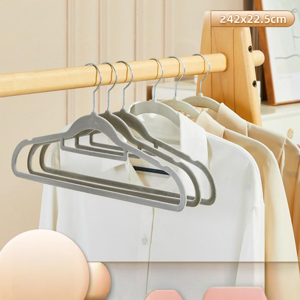 10 Pieces Plush Hangers for Home Use, Anti Slip, Non Marking, Anti Shoulder Corner, Drying Clothes for Both Dry and Wet Use