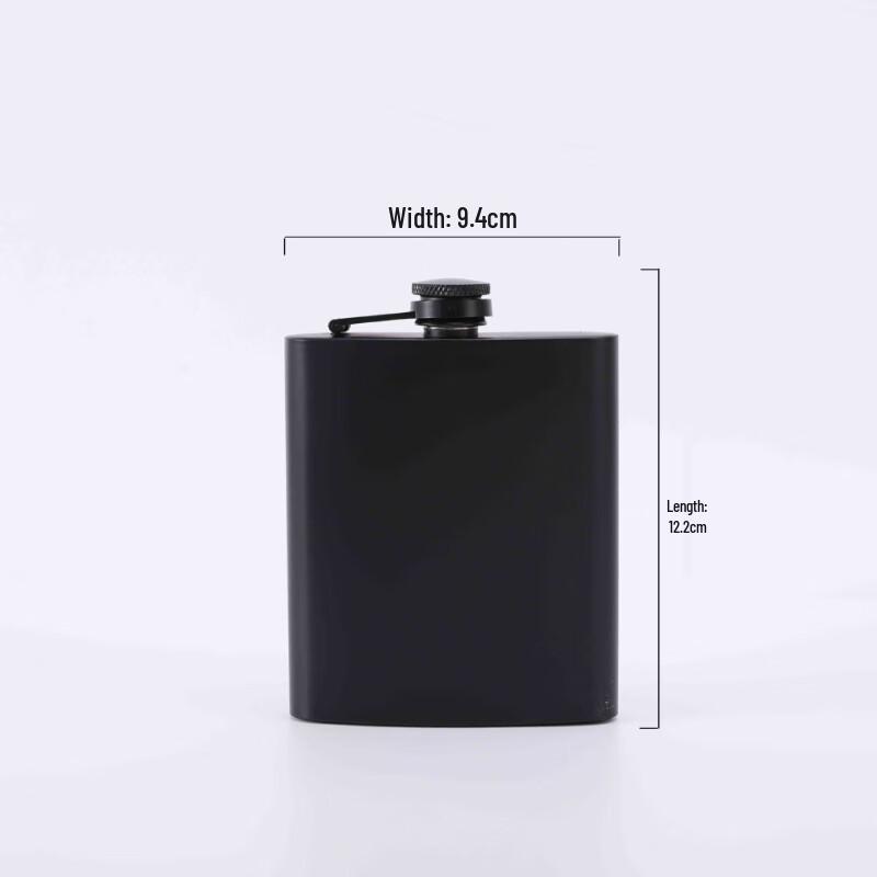 ZISIZ Matte Black Portable Stainless Steel Hip Flask