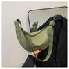 Women Solid Color Zipper Dumpling Bun Crossbody Bag Leisure Inclined Shoulder Bags Adjustable Band Strap Armpit Handbag