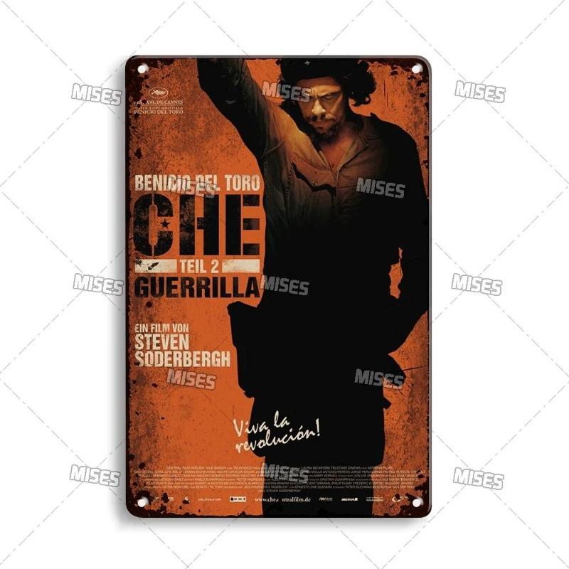 Che Guevara Metal Poster, Vintage Revolutionary Wall Art