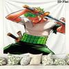 One Piece Roronoa Zoro Wall Tapestry Aesthetic Wall Hanging Printed Fabric Blanket Decorative Tapestries For Bedroom Living Room Home Decor