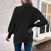 Women Warm Knitted Sweater Round Neck Pullover Jumpers Long Sleeve High Collar Knit Sweaters Tops Outerwear