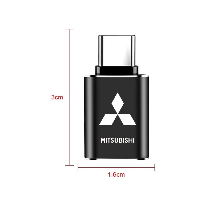 Uldf10 1Pcs Car Usb Type C Cable Converter Charging Adapter Car for Mitsubishi Lancer Ralliart 10 9 EX Outlander 3 ASX Center Hub Cap