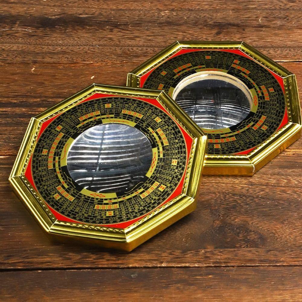 13cm 17.5cm 20.5cm Bagua Feng Shui Spiegel Metallrahmen Penh Kompass Achteckige Spiegel Exquisites Acht Diagramme Spiegel Geschenke