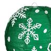 Snowflake Paper Lantern Red Green Christmas Hanging Round Lantern Decoration for Indoor Outdoor Decor Holiday Party Supplies