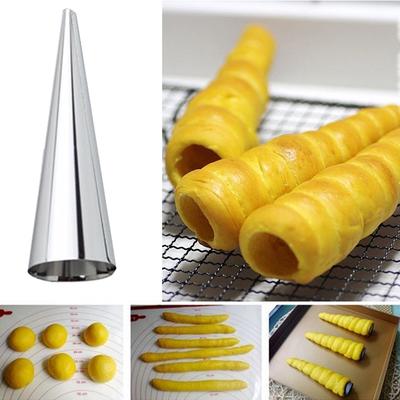 3pcs /Lot Baking Cones Stainless Steel Spiral Croissant Tubes Horn Bread Pastry Making Cake Mo