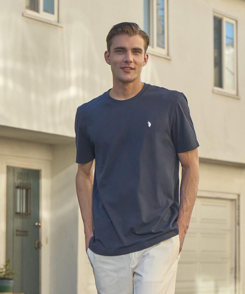 USPOLOASSN Cotton Short Sleeve Round Neck T-Shirt_Navy