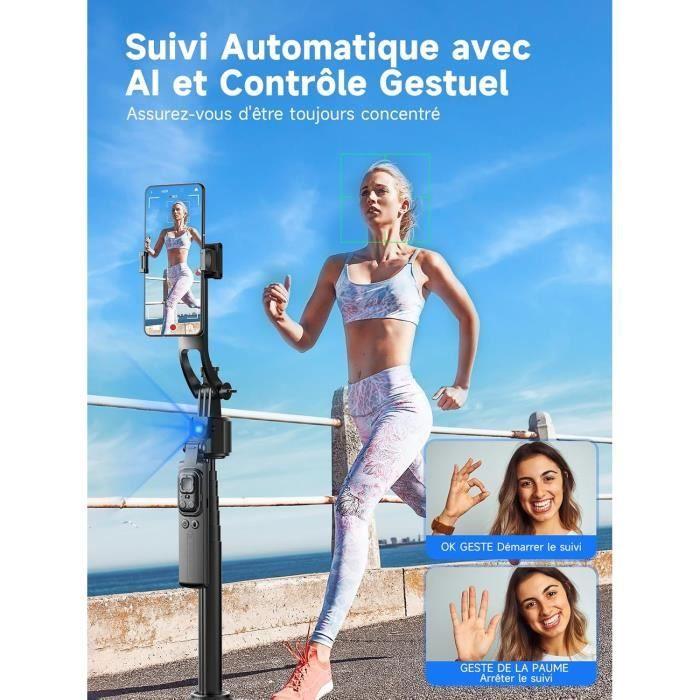 Trépied Suivi Automatique,Rollei Easy Creator Tripod Support Téléphone Suivis Visage Perche Selfie Extensible 38163cm Avec Téléc
