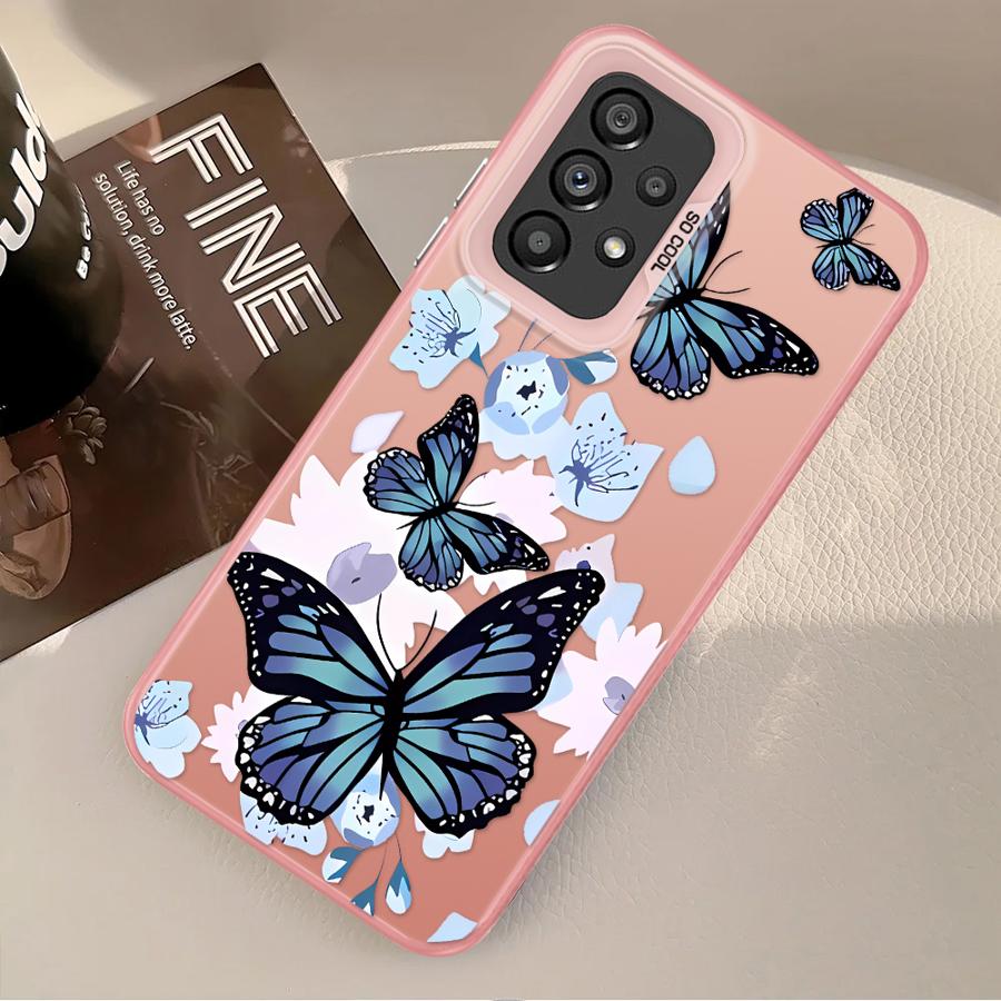 INS Retro Butterfly Phone Cover Case for Samsung Galaxy A13 A17 A52 A32 A36 A23 A71 A14 A56 A54 A12 A16 A34 A72 A25 A73