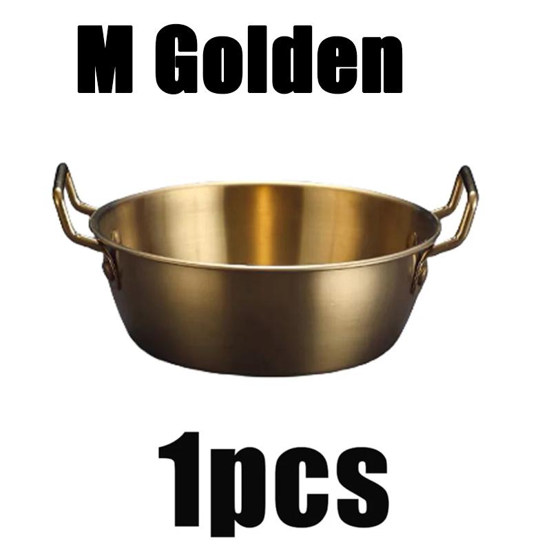 1/3PC Stainless SteelKorean Cuisine Bowl Salad Bowl Household Double Ear Snacks Plate Soup Bowl Durable Instant Noodle Bowls