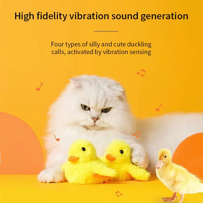 Katzenspielzeug mit flatternder Ente, interaktives elektrisches Vogelspielzeug, waschbares Katzenplüschspielzeug mit Katzenminze, Vibrationssensor, Katzenspiel, Spielzeug für Kätzchen