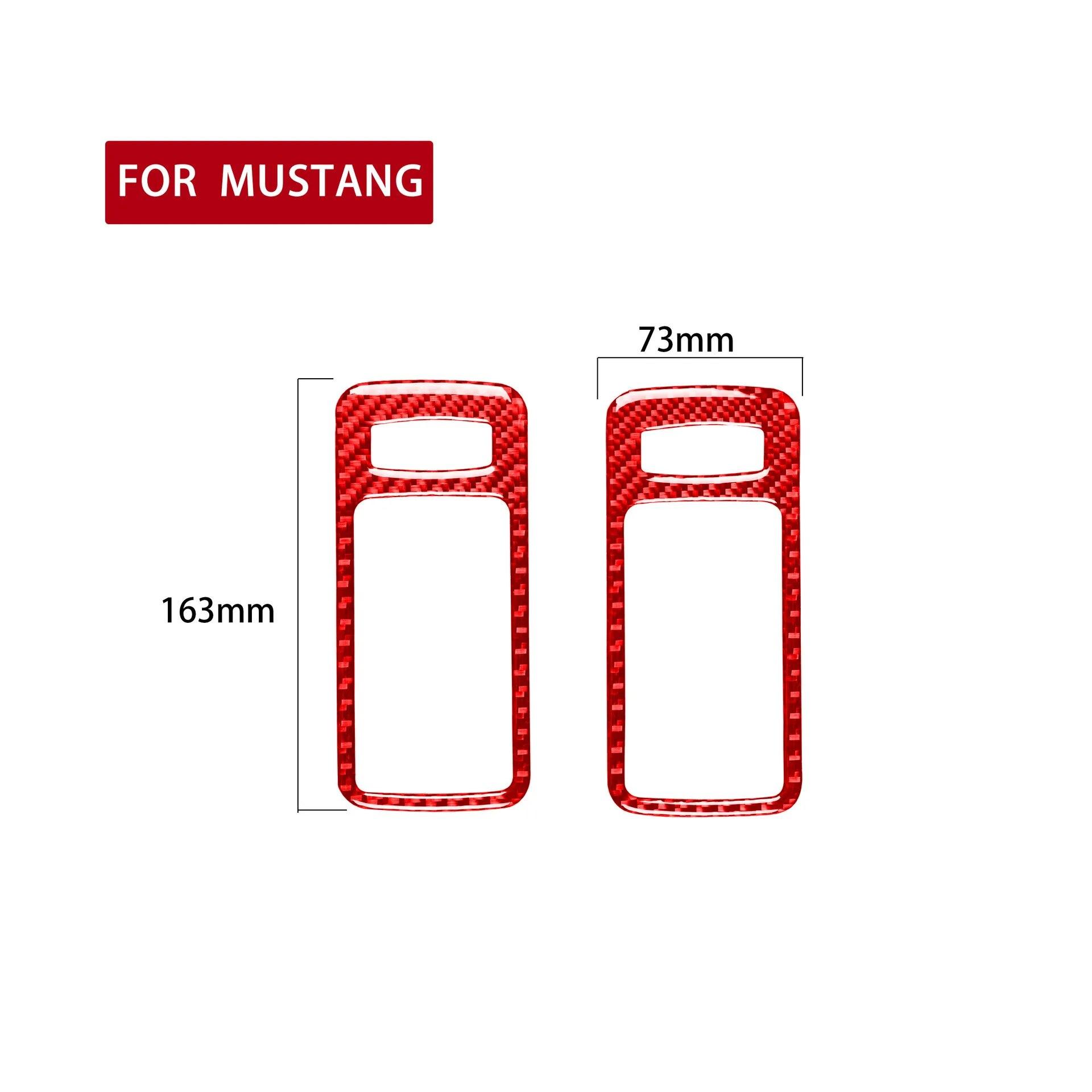 

2 шт., углеродное волокно для Ford Mustang 2005-2009, дверная ручка, декоративная рамка, наклейка, наклейки, автомобильные аксессуары для интерьера RHD красный