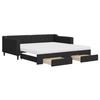 VidaXL Daybed with Trundle and Drawers Black 100x200 Cm Fabric 3197487