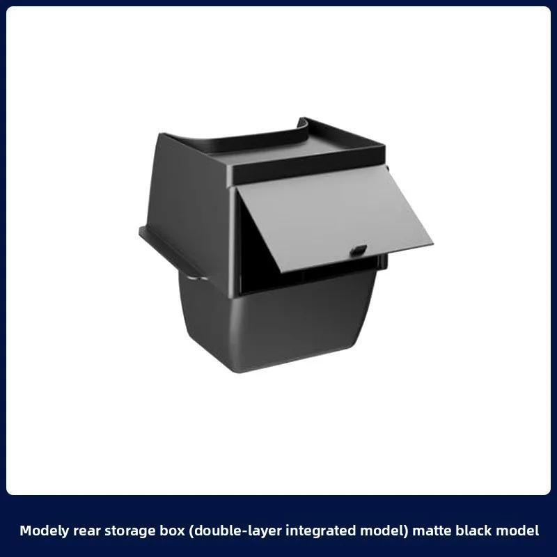 Car Sticker For Tesla Model 3 Model Y 2020-2024 Rear Middle Storage Box Accessories Tools Trash Can Car Storage Box Modification