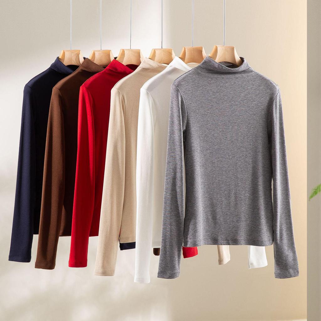 Winter Minimalist Swan Neck Lyocell Merino Wool Base Layer - Warm, Skin-Friendly, Elastic Innerwear