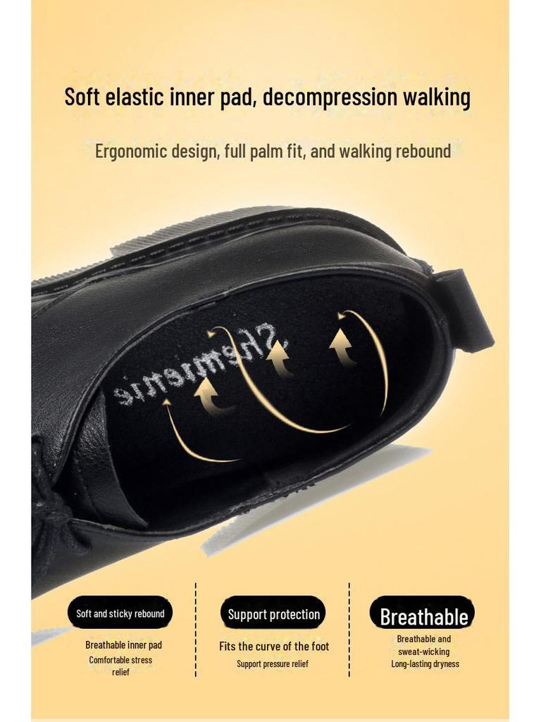 Damen Schwarze Schnürschuhe Formell Leder für Vorstellungsgespräche - Weiche Sohle, Herbst/Frühling