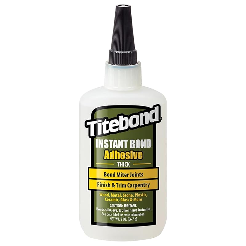 Titebond Instant Bond Thick Adhesive, 8-second Bond, Home Repair, Woodworking, Crafts, Moldings, Picture Frames, 4 oz. 6222