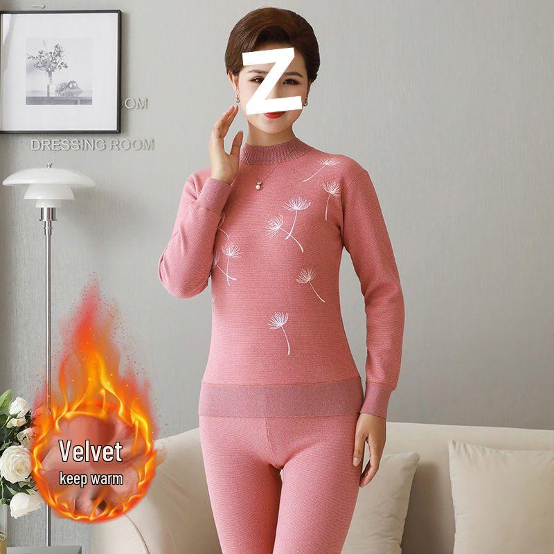 Women's Warm Fleece Set for Mid-Aged and Elderly: Cozy Winter Underwear for Mothers and Grandmothers