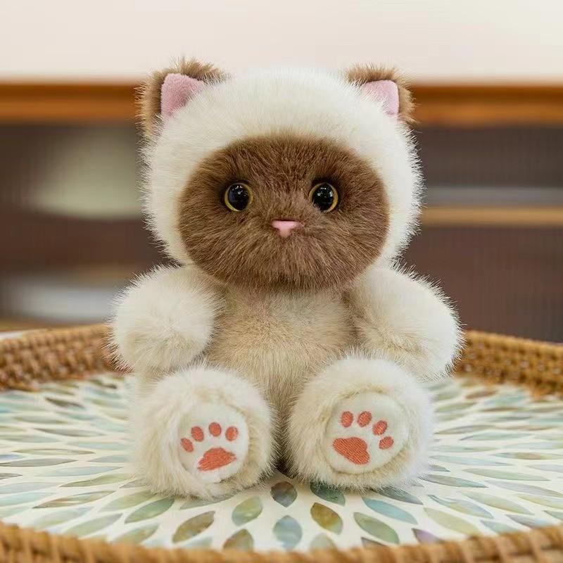 Siamese Cat Plush Toy With Pp Cotton Filling For Gift And Collection