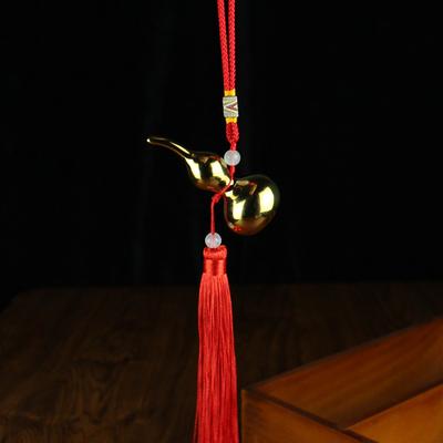 Tang Teng, Copper Art Mirror Gourd Tassel Pendant Car Home Furnishing Pure Copper Pendant Accessories Small Copper Goods Club Gifts