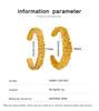 Cross Light Luxury Zircon Open Cuff Bracelet in Titanium Steel with 18K Gold - C-Shaped, High-End, Colorfast Design