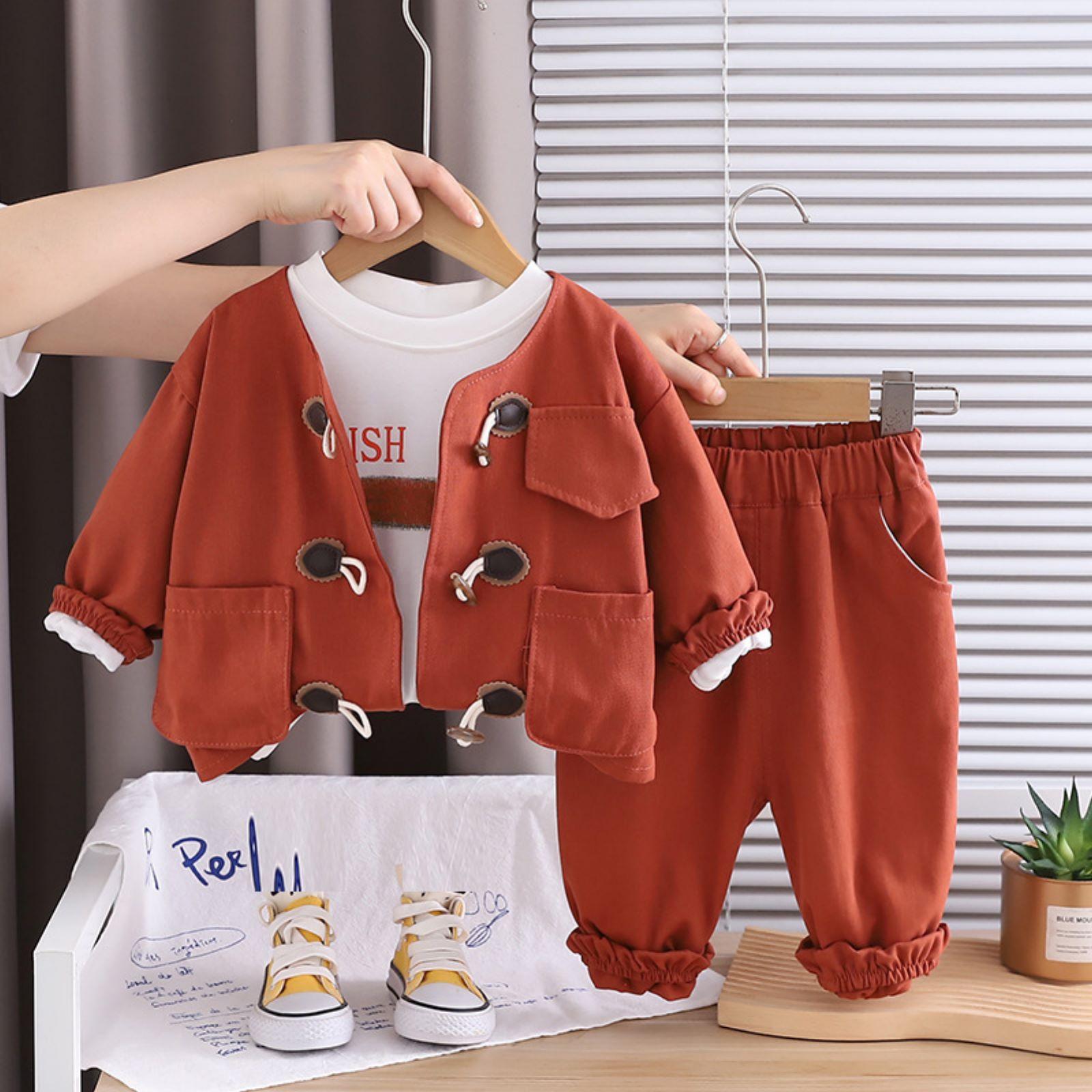 

Дитячий повсякденний комплект з довгим рукавом, зручні наряди для щоденного носіння 80 Кіновар