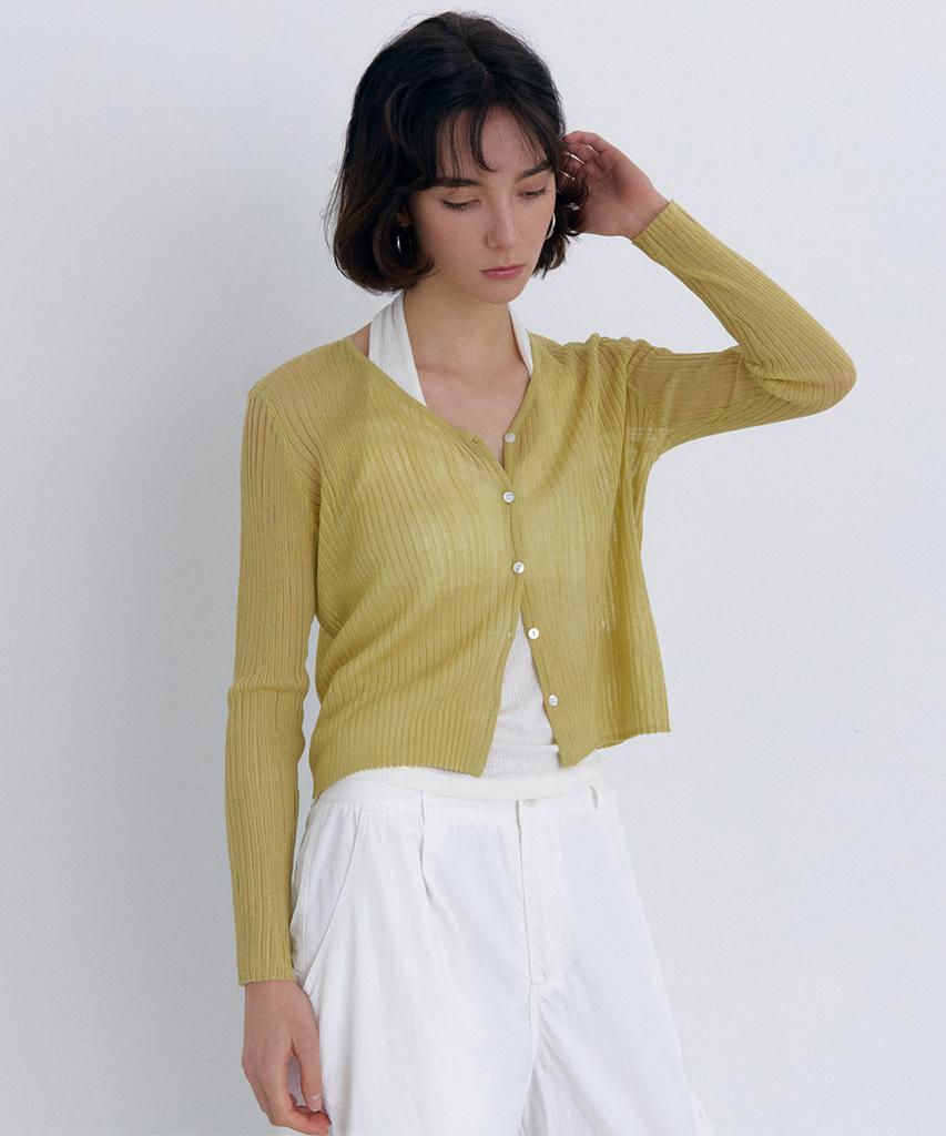 CLO'ET Summer Ribbed Cardigan + Olive/Blue/Black