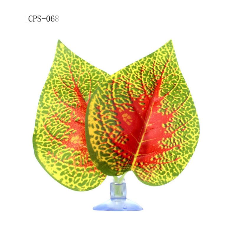 Landscaping Simulation Plant  Leaf With Suction Cup Landscaping Plant For Fish Tank