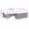 11 Pc Garden Sofa Set with Cushions Black Poly Rattan