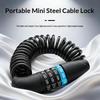 Motorcycle Bicycle Anti-Theft Chain 4-Digit Password Combination Helmet Lock Safety Portable Cable Lock Durable Wire Rope