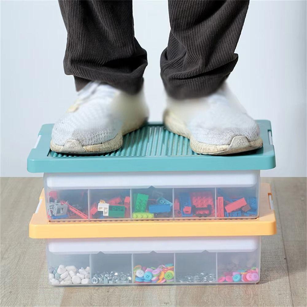 Clear Children's Toy Organizer 2 Layers Particle Holder Building Blocks Storage Box for Kids