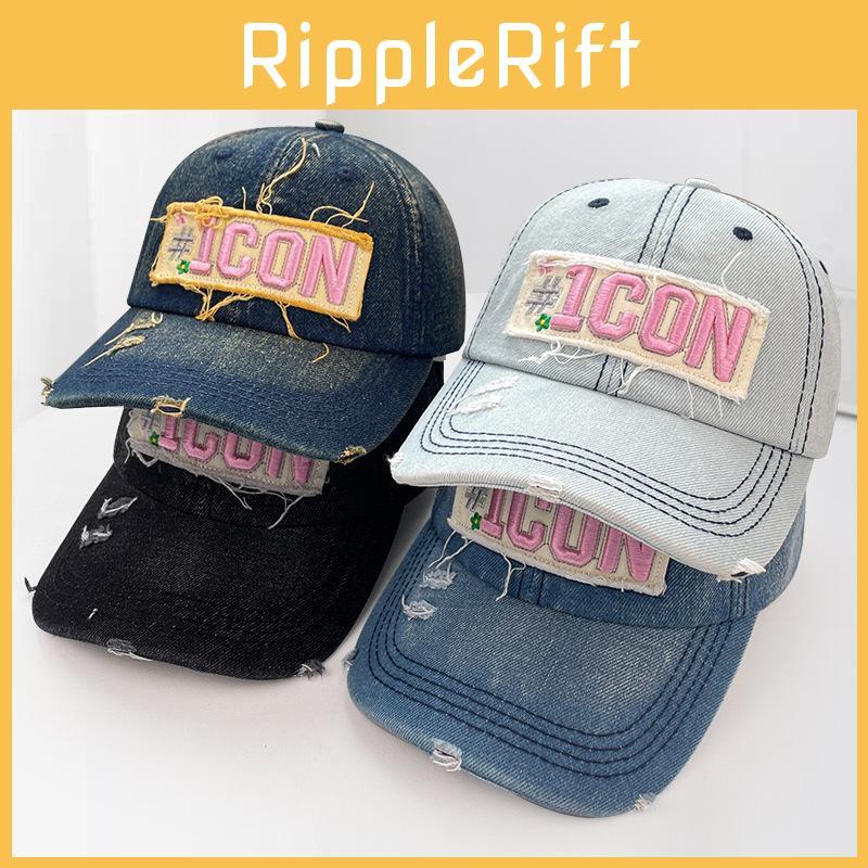 Denim Retro Washed Baseball Cap With Letter Embroidery Design For Use Outdoor