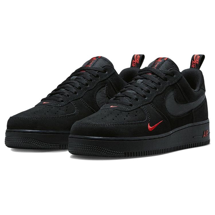 Nike Air Force 1 07 LV8 Reflective Swoosh - Black Crimson Men Sneakers Light-Crimson DZ4514-001