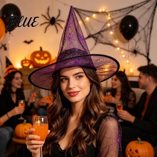 Party Headwear for Halloween Costume Transparent Witch Organza Women Cone-shaped Hat Lightweight Accessory Creative Holiday Wizard Decorations