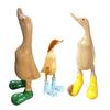 Resin Duck Figurine with Spotty Rain Boots Wellies Animal Figure Toy Model Statue Sculpture Desktop Garden Decoration Ornament Festival Gift
