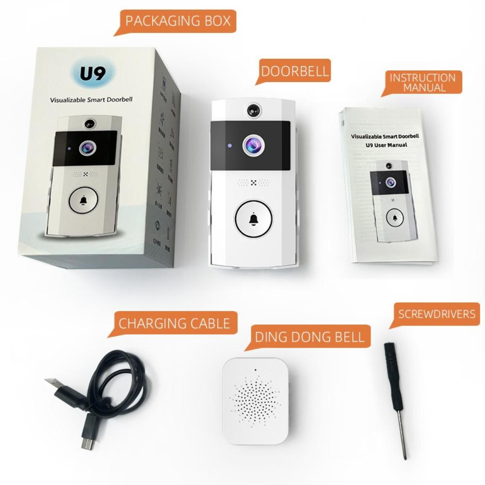 HD Wireless Video Doorbell with Solar Panel & Rain Cover, Smart Door Bell with Voice Changer, Two-Way Audio, Security Camera