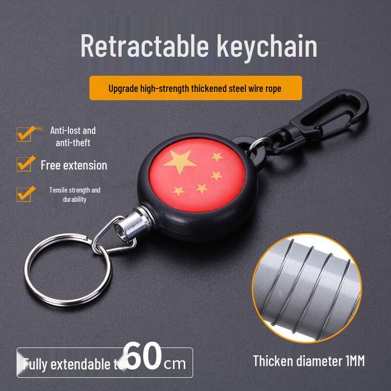 Retractable Anti-Loss Keychain with Steel Wire