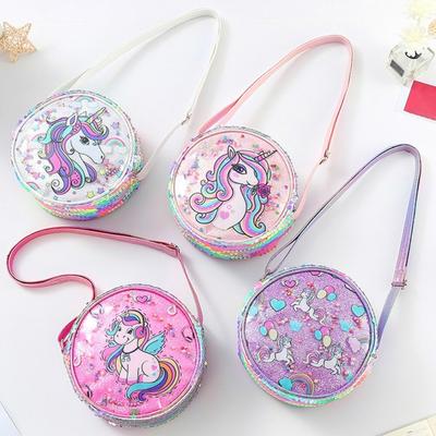 Baby Kids Girl Cartoon Flitrová taška cez rameno Roztomilé zvieratko Skladovanie Crossbody Messenger Tašky Kabelka Detské darčeky