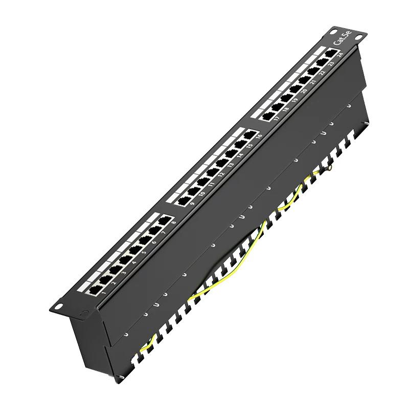

Datang Wangjian 24-Port Cat6/Cat5e Shielded Gigabit Patch Panel, RJ45 Gold-Plated Interface Cat 5e Shielded 24-Port Patch Panel