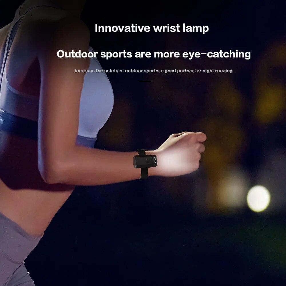USB Rechargeable Wrist And Ankle Light Adjustable Waterproof Light Bike Helmet Light Torch Portable for Night Cycling Running