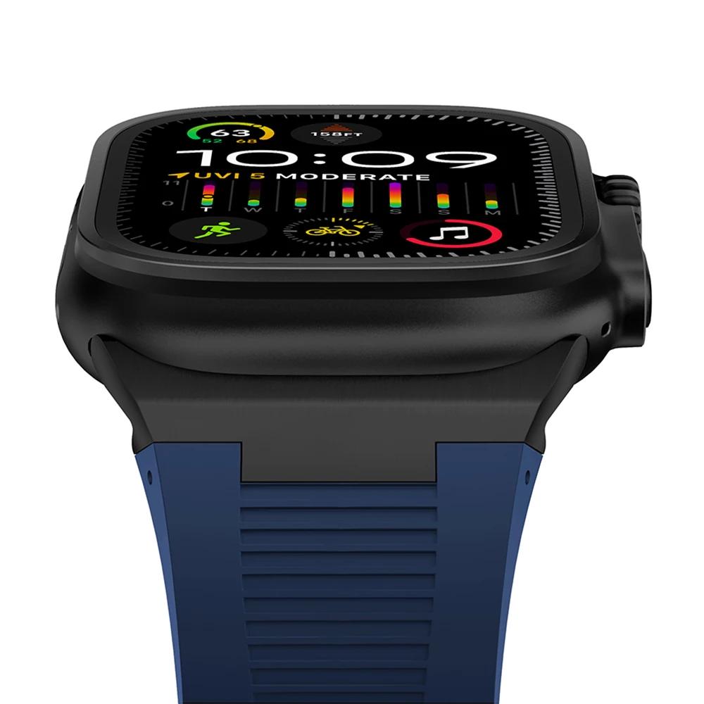 Soft Silicone Strap for Apple Watch Ultra 3 2 49mm 46mm 45mm 44mm Rubber Band for IWatch Series 11 10 9 8 7 6 5 SE 3 2 Bracelet