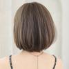 Damen-Bob-Perücke im japanischen Stil mit geradem Pony, natürlich aussehend, kurz, gerade, synthetisch, Vollperücke