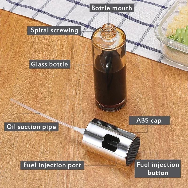 Outdoor Cooking BBQ Oil Spray Bottle with Sprayer - Glass Seasoning Container for Grilling