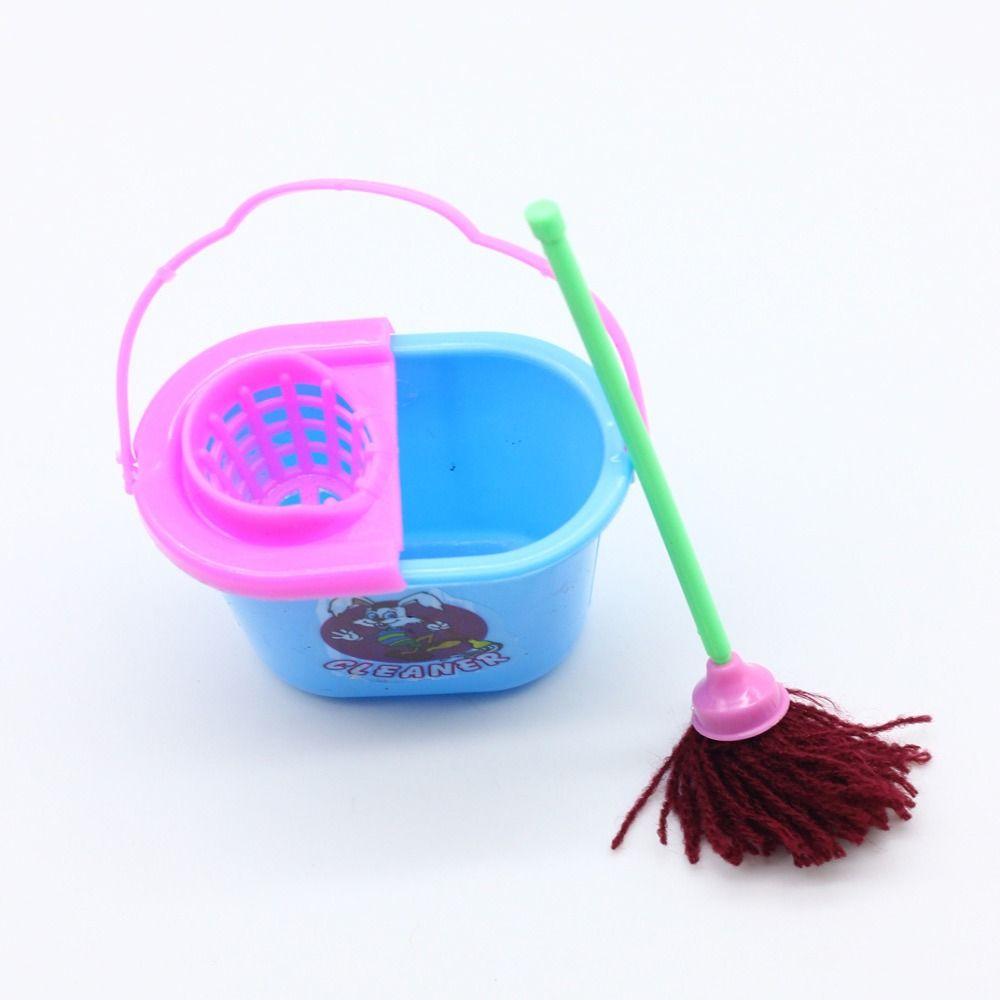 9pcs/set Mop 1:6/1:12 Doll House Furniture Sweep Miniature Sweep Toys  Girls