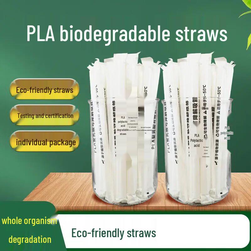 Eco-Friendly PLA Degradable Individually Wrapped Straws