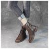 Mode Stiefeletten Frauen Echtes Leder Lace-Up Seite Reißverschluss Top Qualität Herbst Winter Dame Schuhe Handmade