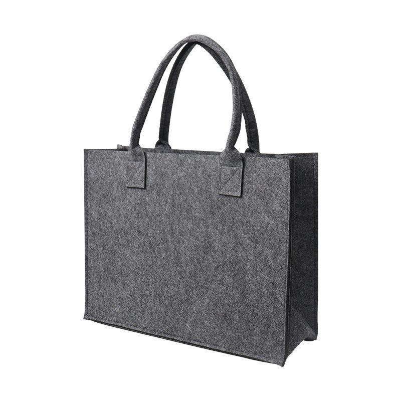 Stylish Color Block Felt Tote Bag - Large Capacity, Customizable for Gifts & Business