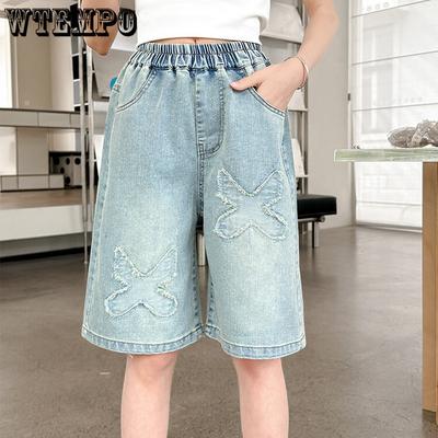Zomer Dunne Broek Meisjes Denim Shorts Hoge Taille Korte Broek Meisjes Shorts Modieuze Bovenkleding
