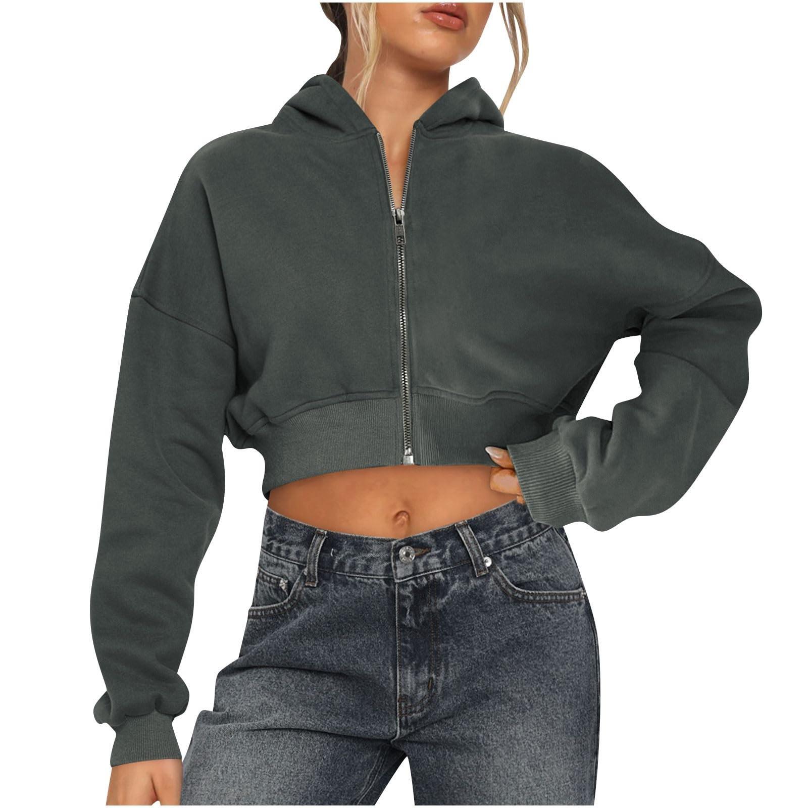 

Жіночий пуловер на напівблискавці Толстовка зі зморшкуватими рукавами Коротке пальто з довгим рукавом M